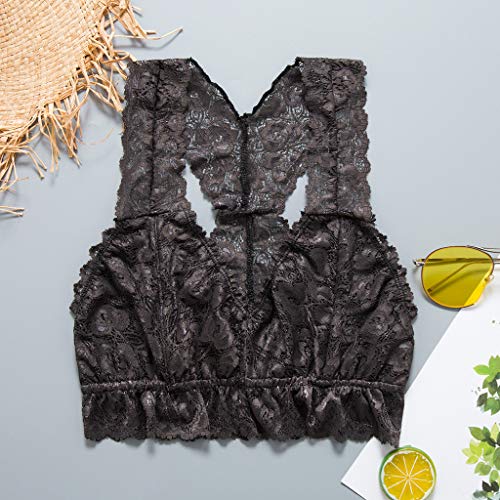 JUTOO Sujetador de Encaje de Las señoras de Moda Ultra-Delgado Chaleco arcón Ropa Interior Sujetador