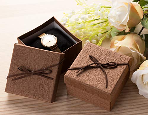 Juvale Cajas pequeñas de regalo para anillos, colgantes, relojes, neclaces para aniversario, boda, cumpleaños, día de san valentín para mujer 18 Pieza Marrón