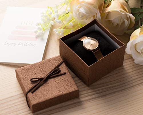 Juvale Cajas pequeñas de regalo para anillos, colgantes, relojes, neclaces para aniversario, boda, cumpleaños, día de san valentín para mujer 18 Pieza Marrón