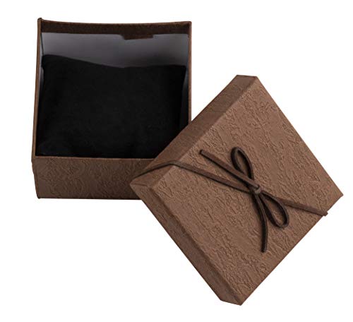 Juvale Cajas pequeñas de regalo para anillos, colgantes, relojes, neclaces para aniversario, boda, cumpleaños, día de san valentín para mujer 18 Pieza Marrón