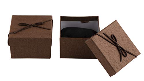 Juvale Cajas pequeñas de regalo para anillos, colgantes, relojes, neclaces para aniversario, boda, cumpleaños, día de san valentín para mujer 18 Pieza Marrón
