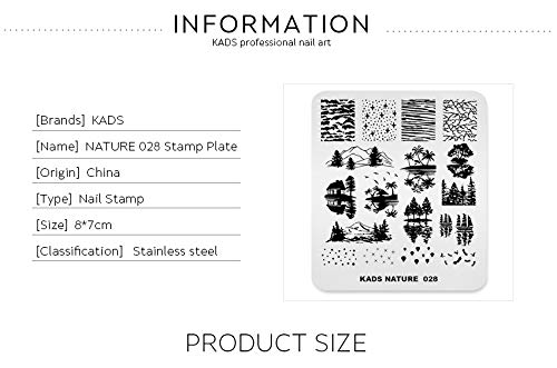 KADS - Plantilla para estampación de uñas con diseños de hierba, dientes de león, etc. Plantillas con diseños para decoración de uñas