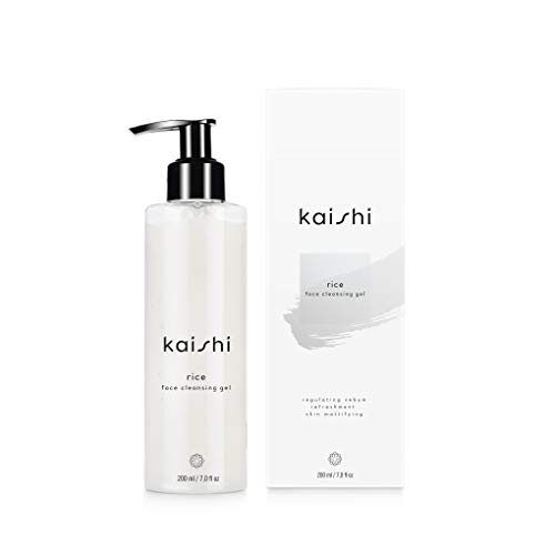 Kaishi - Gel limpiador facial de arroz Rice para refrescar, matificar y unificar el tono de la piel, 200 ml