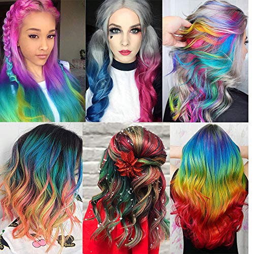 Kalolary Peine de Tiza Para el Pelo, 10 Colores Lavables Tinte para Cabello, Color de pelo Temporal Hair Chalk Set para Niños Regalos Navidad Fiestas Cosplay DIY regalos para niñas y niños