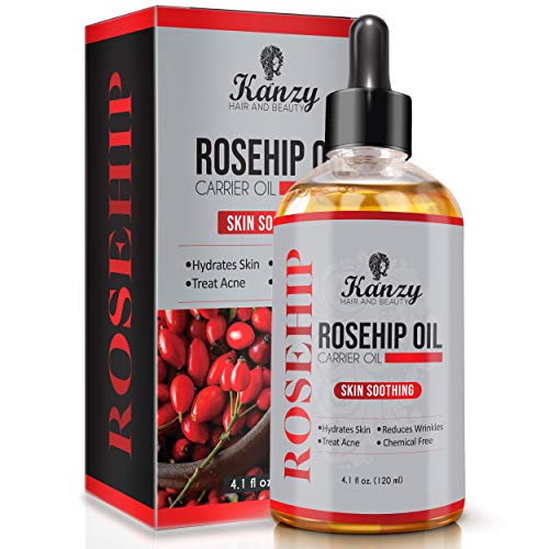 Kanzy Aceite de Rosa Mosqueta Puro 100% 120ml Orgánico Prensado en Frío Bio sin Refinar Rosehip Oil usado como Hidratante para Cara, Cabello, Uñas, Cuerpo y Piel