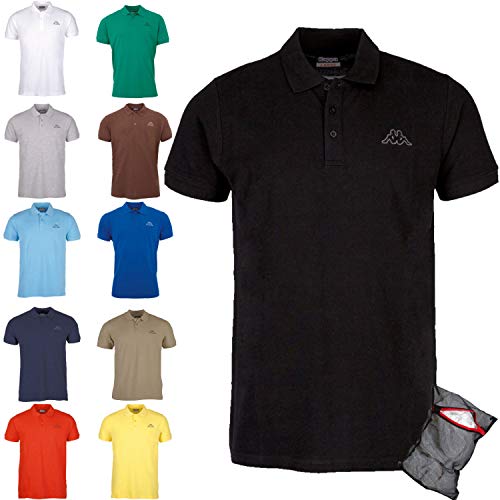 Kappa Polo Clásico Edición ZiATEC con práctica Bolsa de lavandería | Camisa de Golf básica de Mangas Cortas, Mezclas en Muchos Colores, tamaño:S, Color:1 x Asfalto/Gris
