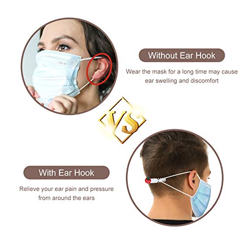 KATELUO 8PCS Hebilla de Extensión, Gancho de Extensión para Orejas, Hebilla de Protector Facial, Hebilla de Extensión Ajustable Para Niños, Adultos (Style A)