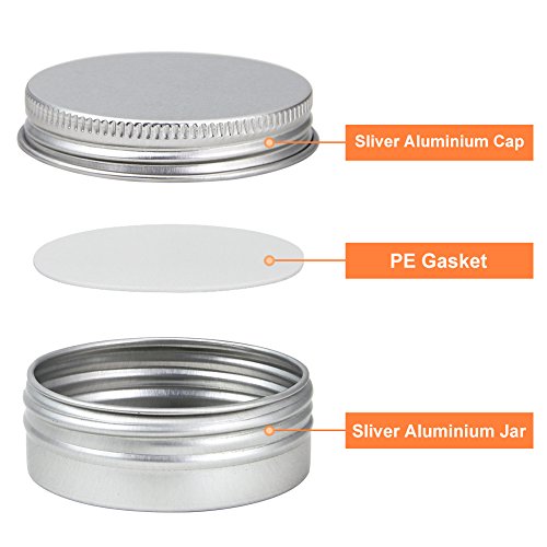 Kbnian Latas de Aluminio Vacias 30pcs 30ml, Tarros Cosmetica, Tarros Aluminio Vacíos, Ideales para Todo los Viajes, para Guardar Cosmetica/Balsamos/Objetos Pequeños