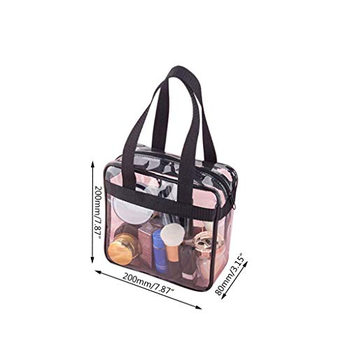 Kcnsieou Durable impermeable PVC claro totalizador portátil ver a través de gimnasio/cosméticos Neceser viaje bolsa de almacenamiento