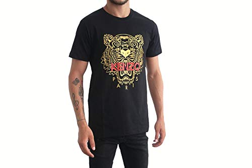 Kenzo Tiger T-Shirt Hombre (M, Negro)