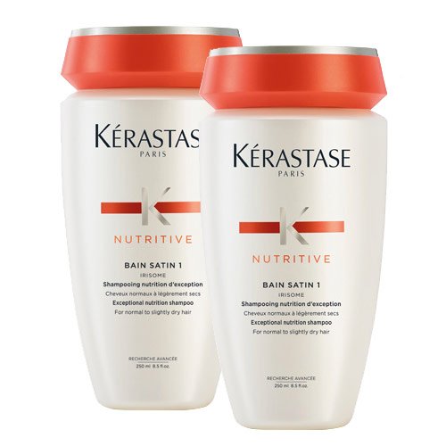 Kerastase Nutritive Duo Pack: Bain Satin 1 Shampoo For Normal to Slightly Dry Hair 250ml x 2