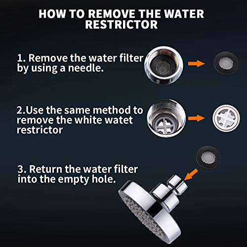 KES Alcachofa Ducha de Baño Fija Cabeza de Ducha Redonda 10 cm, Cromo Pulido J335S4-CH