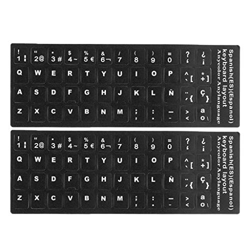KESOTO 2/3/4/5/10x Pegatina de Película de Teclados Español Protector de Pantalla Adecuado para Ordenador Portátil - 2pcs