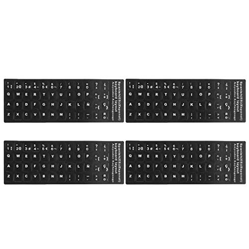 KESOTO 2/3/4/5/10x Pegatina de Película de Teclados Español Protector de Pantalla Adecuado para Ordenador Portátil - 4pcs