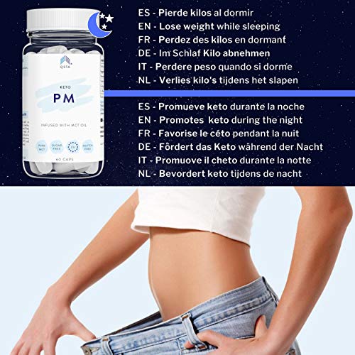 Keto Plus Actives PM (60 CAPS) - Quemagrasas potente para adelgazar y rapido, Quema grasas mientras duermes & Mejora tu sueño REM - Fat Burner Reductor, Kit Completo Dieta, PERSONALIZADO + MEDICOS