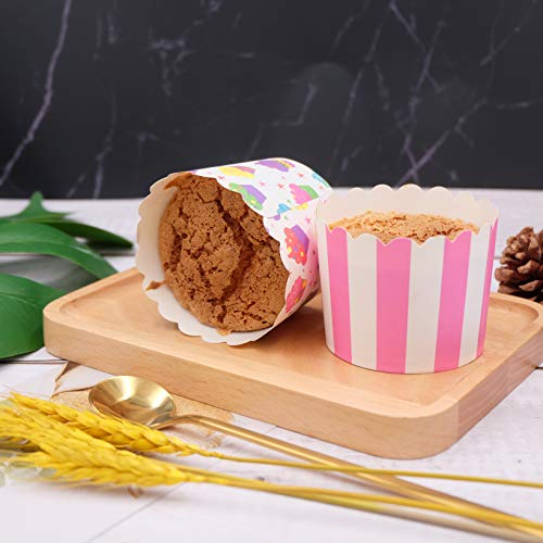 Keysui Moldes Papel Copa de Horneado 100pcs para Magdalenas Pastel Tarta Cupcakes