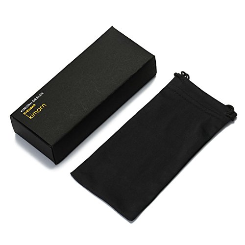 kimorn Polarizado Gafas De Sol Clásico Unisexo Cuerno Rimmed Años 80 Retro AE0300 (Negro&Rojo, 52)