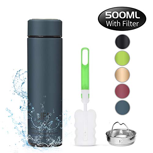 king do way Botella de Agua de Acero Inoxidable 500ML, Termo Sin BPA Ecológica, Botellas Termica Reutilizable Frascos Térmicos para Al Aire Libre, Yoga, Escuela, Niño