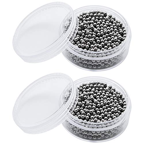 KingYH 2 Cajas 2000 Bolas de Limpieza para Decantadores Perlas de Limpieza de Acero Inoxidable Reutilizables para Cristalería Jarrones Garrafas Licorera Botellas