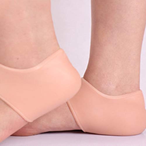 KinshopS 2 uds, Protector de talón de Gel de Silicona, Protector de Talones agrietados, Protectores para aliviar el Dolor, Color de la Piel sin Agujero, Color de Piel sin Agujero