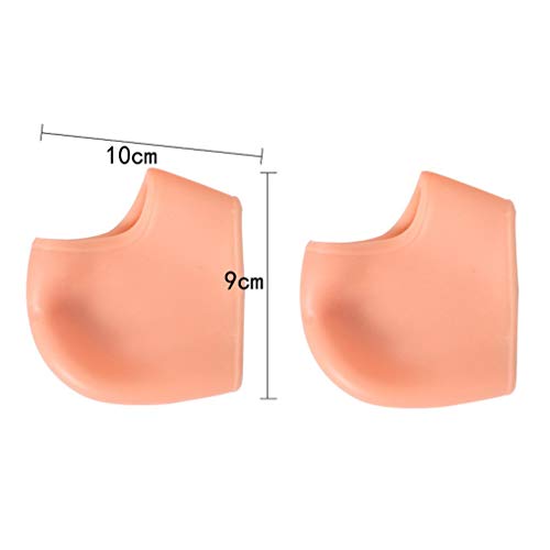 KinshopS 2 uds, Protector de talón de Gel de Silicona, Protector de Talones agrietados, Protectores para aliviar el Dolor, Color de la Piel sin Agujero, Color de Piel sin Agujero