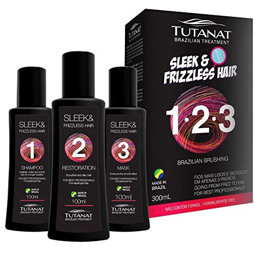 Kit de Alisado de keratina sin formol Tutanat - Champú de 100ML, keratina brasilera de 100ml, máscara capilar de 100ML