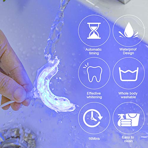 Kit de Blanqueamiento Dental, Blanqueador Dental Profesional Gel Blanqueador de Dientes Para Manchas de Humo, Dientes Negros, Dientes Amarillos-6x4ML Gel,6xBlanqueadores de Dientes, 1xLuz LED