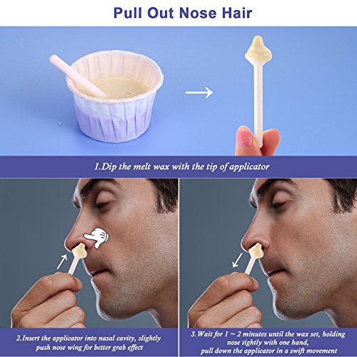 Kit de cera nasal para hombres y mujeres, cera de depilación nasal (50 gramos / 10 veces de uso)
