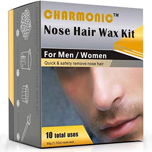 Kit de cera nasal para hombres y mujeres, cera de depilación nasal (50 gramos / 10 veces de uso)