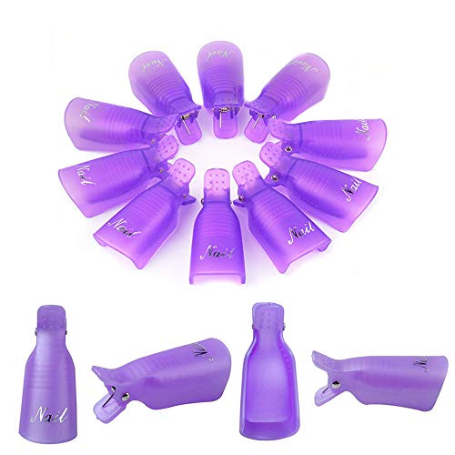 Kit de Uñas Removedor el Esmalte, 10 clip para los dedos+100 Removedor Almohadillas+2 Lima de Uñas+1Raspador+1 Empujador de Cutículas+1Cepillo para Uñas+1Botella Dispensadora+1 separadores de dedos