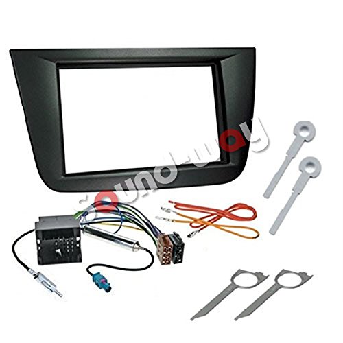 Kit montaje radio marco embellecedor de radio 2 DIN Seat Altea/Altea Xl/Toledo negro