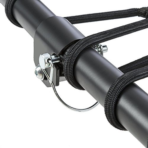 Klarfit Jumpanatic - Cama elástica de Entrenamiento, para Interiores y Exteriores, Superficie de Salto de 84 cm, Agarre a 6 Alturas Regulables: 109-134 cm, Resiste hasta 120 kg, Negro