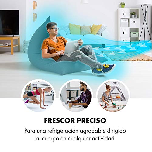 Klarstein IceWind Plus – 4 en 1: enfriador de aire, ventilador, humidificador de aire, limpiador de aire, caudal de 330 m³/h, 49 W, función NatureWind: 4 niveles de intensidad, 3 modos, blanco