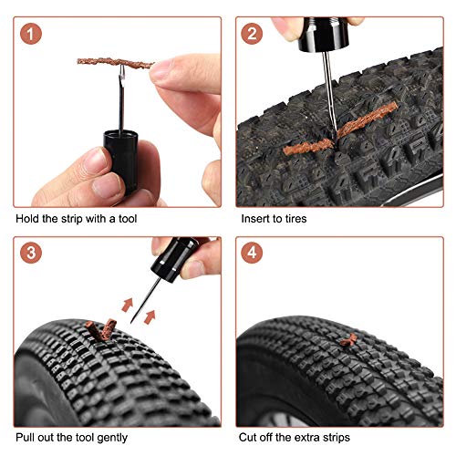 KNMY Bomba de CO2 para neumáticos de Bicicleta, Reparación de pinchazos de neumáticos sin cámara para Bicicletas de Carretera y de montaña, Presta & Schrader, No Incluye Cartuchos de CO2