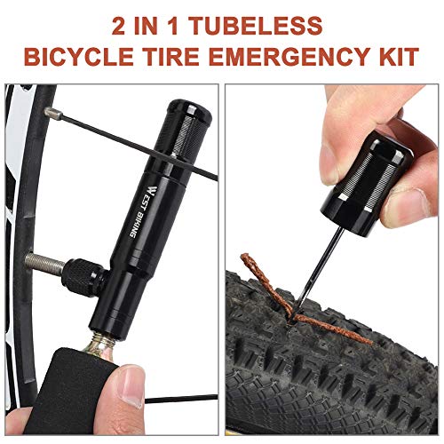 KNMY Bomba de CO2 para neumáticos de Bicicleta, Reparación de pinchazos de neumáticos sin cámara para Bicicletas de Carretera y de montaña, Presta & Schrader, No Incluye Cartuchos de CO2