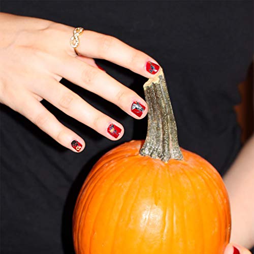 Konsait 1100+ pcs Navidad y Halloween pegatinas Uñas Decorativas Nail Art Stickers uñas Etiqueta autoadhesiva para uñas halloween decoración manicura niñas mujer, calavera, murciélago, calabaza