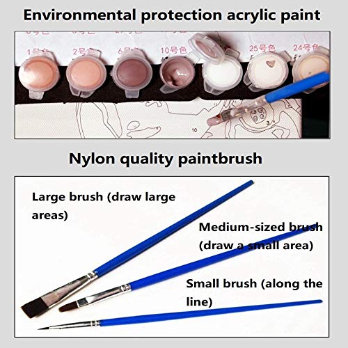 Kpoiuy Pintura por NúMeros para Adultos NiñOs Pintura por NúMeros con Pinceles Y Pinturas Decoraciones para El Hogar - Valencia EspañA Barco Fluvial 16 * 20 Pulgadas