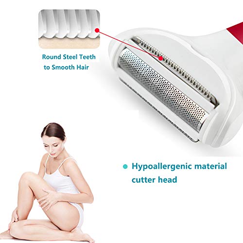 ktdsoz Afeitadoras eléctricas para mujer Kit 5 en 1 Electrica Mujer Recargable con Impermeable Afeitadoras Mujer, para Afeitadorasa Facial, Recortadora de Cabello para Cejas y Nariz(rojo)