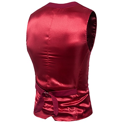 Kunfang Chalecos de Vestir para Hombres Slim Fit Hombres Traje Chaleco Chaleco Masculino Boda Casual Sin Mangas Chaqueta Formal de Negocios