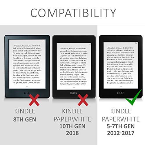kwmobile Funda Compatible con Amazon Kindle Paperwhite - para eReader - Magnolias (para Modelos hasta el 2017)