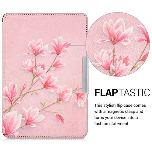 kwmobile Funda Compatible con Amazon Kindle Paperwhite - para eReader - Magnolias (para Modelos hasta el 2017)