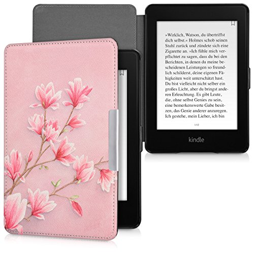 kwmobile Funda Compatible con Amazon Kindle Paperwhite - para eReader - Magnolias (para Modelos hasta el 2017)