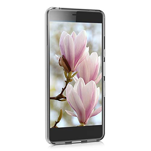 kwmobile Funda Compatible con Sony Xperia L3 - Carcasa de TPU y Magnolias en Rosa Claro/Blanco/Transparente