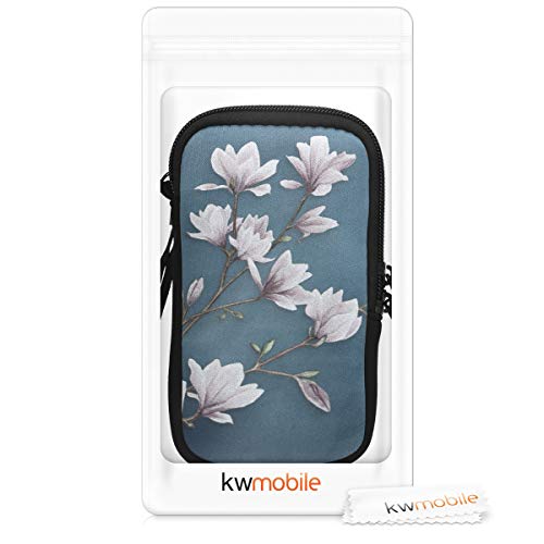kwmobile Funda Universal para móvil de M - 5,5" - Estuche de Neopreno con Cierre - Carcasa Magnolias