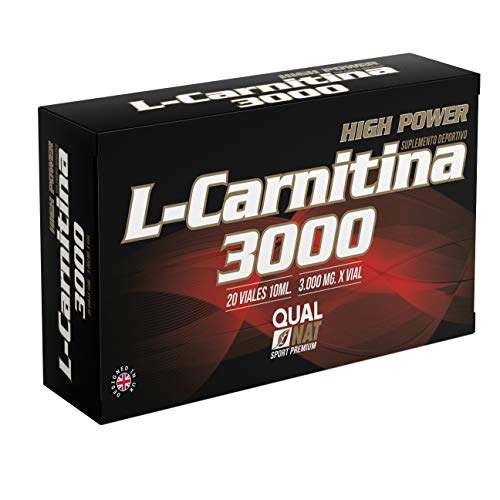 L Carnitina 3000-20 viales | Líquida | L-carnitina Con Vitamina C | Quemagrasas | Suplemento Deportivo - Aumenta Tú Energia - Qualnat