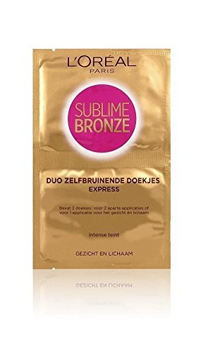 L 'Oréal – Lote de 2 toallitas Auto bronzantes Sublime Bronze Duo cara y cuerpo – Duo Express – 4 x 5,6 ml