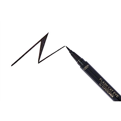 L´Oréal Paris Make Up Artist Superliner Flash Cat Eye, Eyeliner Líquido, Color Negro