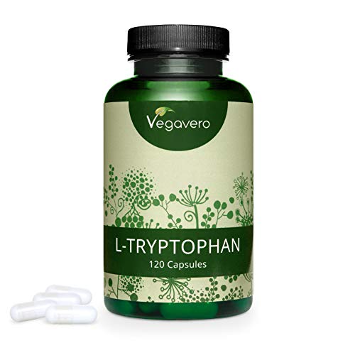 L-Triptófano Vegavero® | Certificado 99.5% PURO | El Único Sin Aditivos | Ansiedad + Estrés + Insomnio | Precursor de Serotonina & Melatonina | 500mg | 120 Cápsulas | Testado en Laboratorio