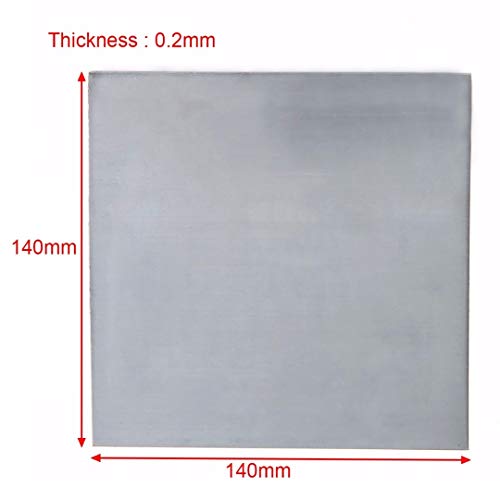 L-Yune,bolt 5pcs 0.2mm de Espesor de Alta pureza Chapa de Zinc 99,9% Puro cinc de la Placa 140x140For Laboratorio de Ciencias