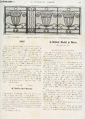 LA CONSTRUCTION MODERNE - N°14 - 2 janvier 1927 / 1927 - A L'ORDRE DE L'ARMEE - L'HOTEL RUHL A NICE - LE CALVAIRE DE JAVEA - EXTENSION DES VILLES...